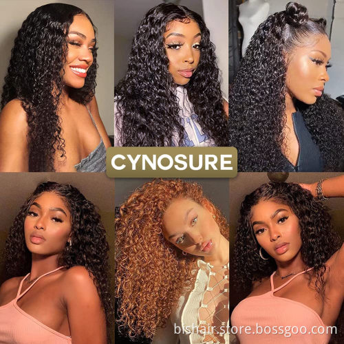 HD Lace Front Wig Human Hair 180% Density 13x4 Kinky Curly Curly Lace Front Wig Suitable for real women without glue